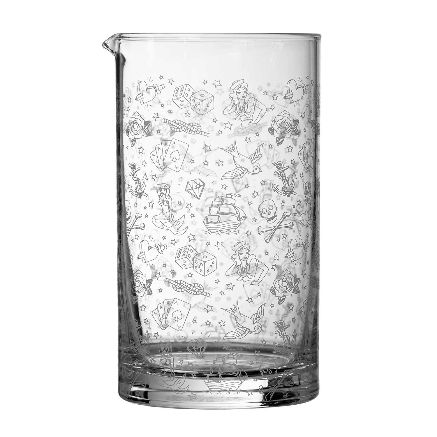 Tattoo Glass Cocktail Mixing Jug 60cl