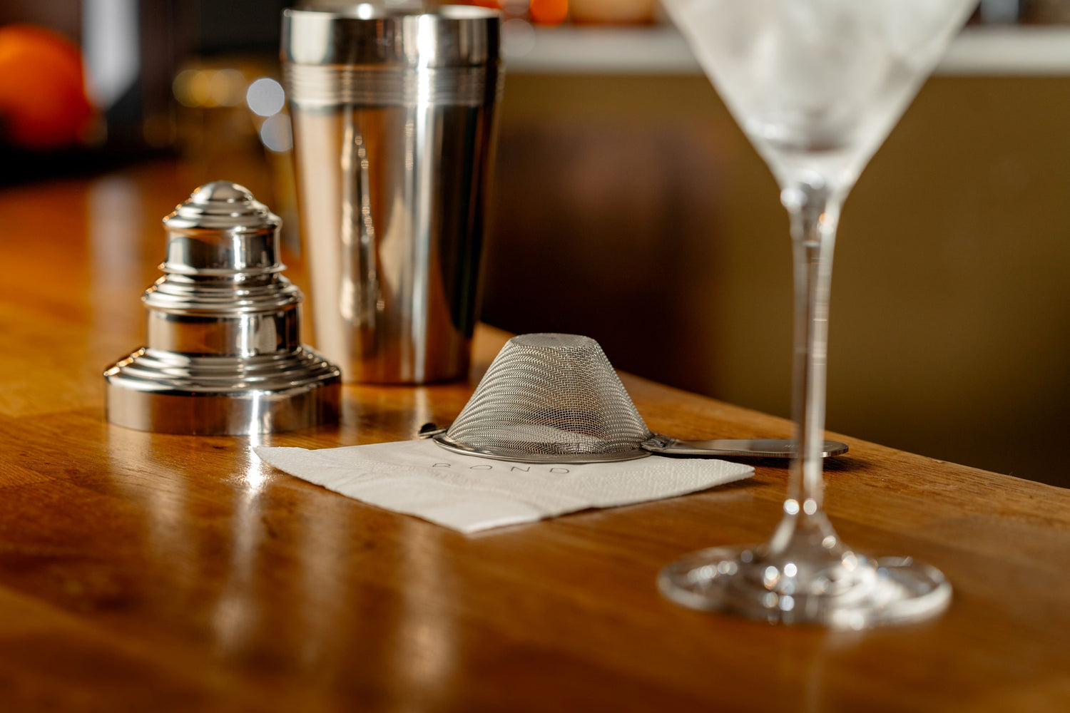 Biloxi Stainless Steel Short Handled Fine Mesh Cocktail Strainer 15cm